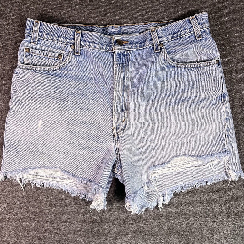 Vintage Y2K Levis 540 Shorts Womens Sz 38 Light Blue Cut Off Brown Tab,Fits 36x5